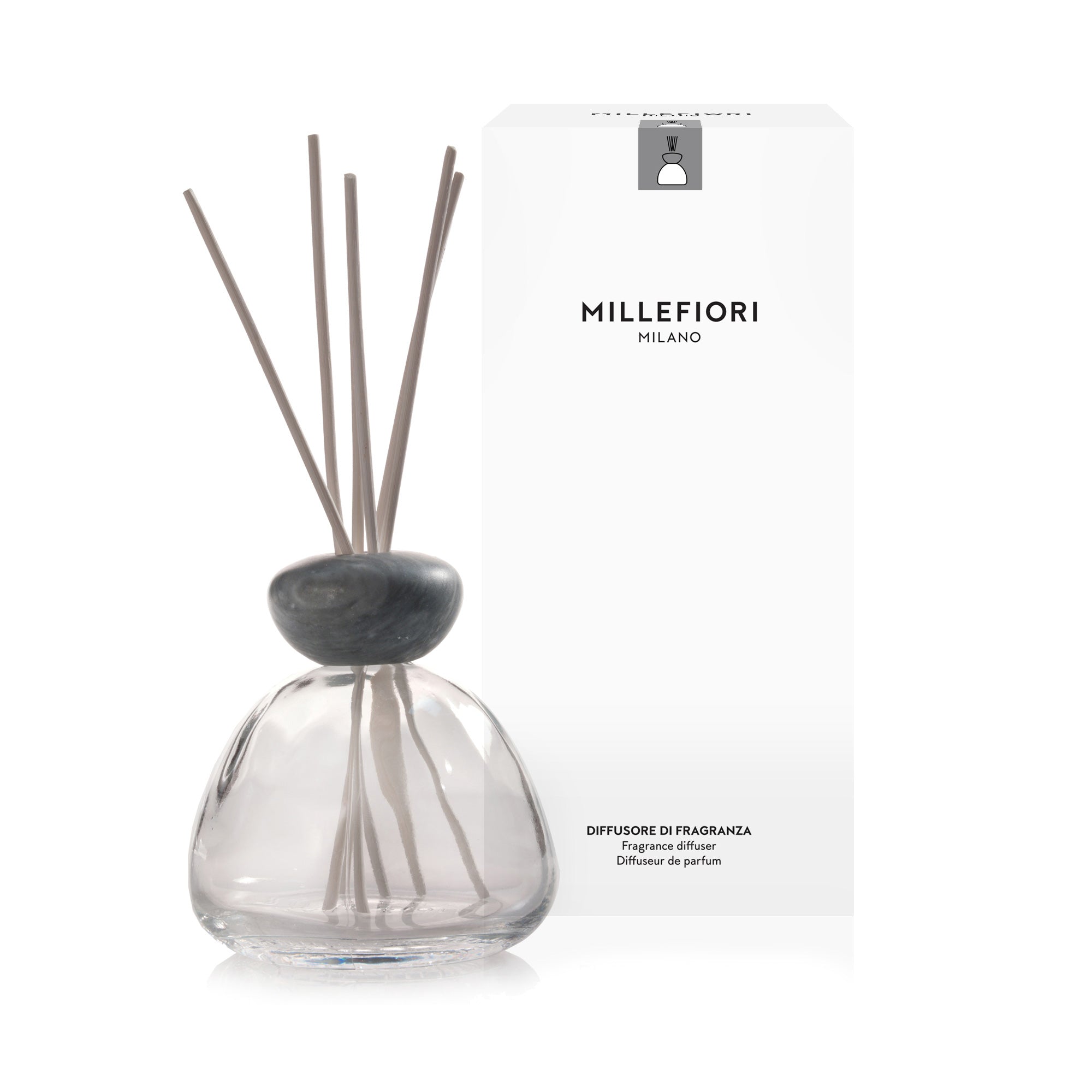 Air Design Diffusor Marble Transparent Mit Grau­em Deckel