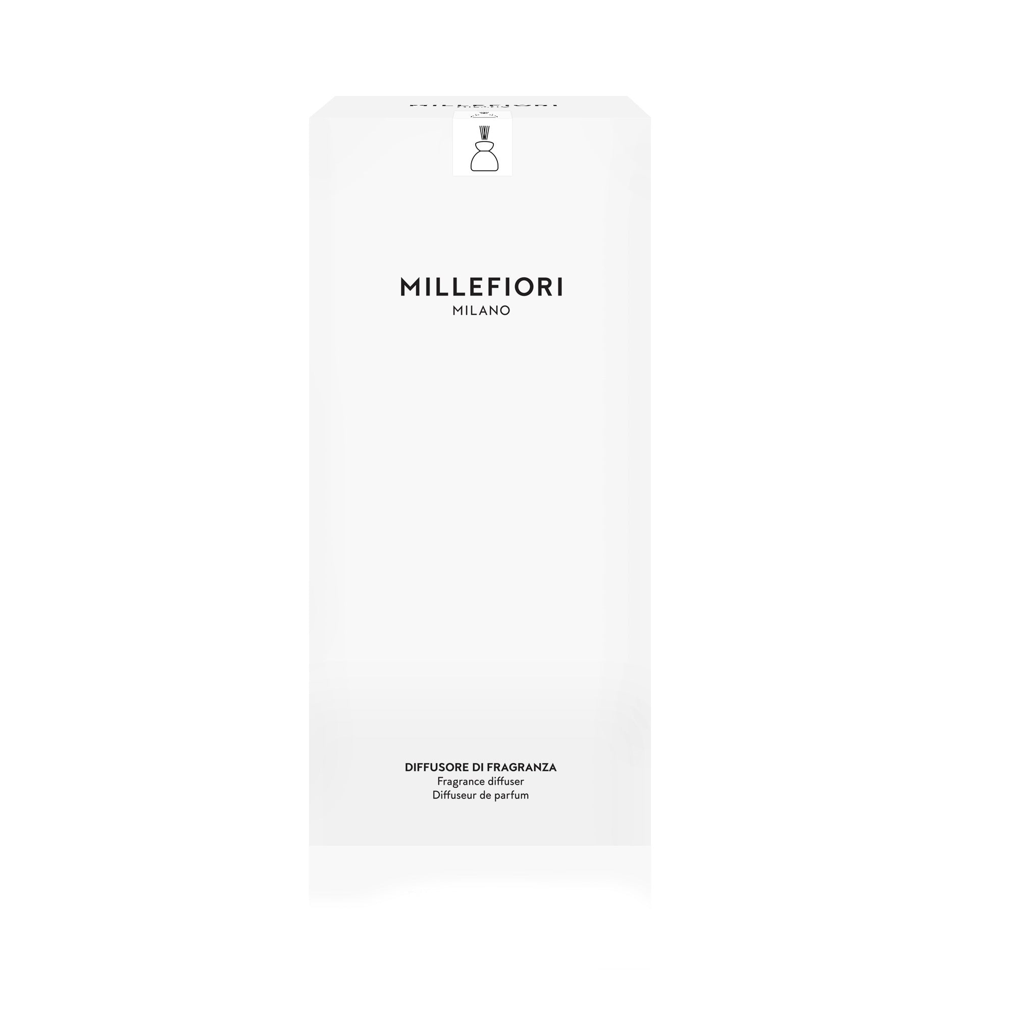 Air Design Klarer Marmorglasdiffusor mit weißer Kappe